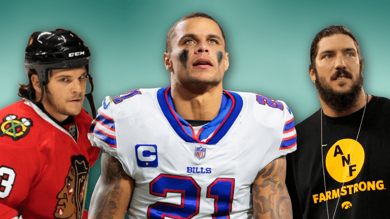Daniel Carcillo, Jordan Poyer, and Robert Gallery