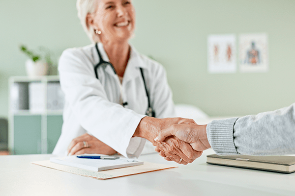A doctor meeting a new patient